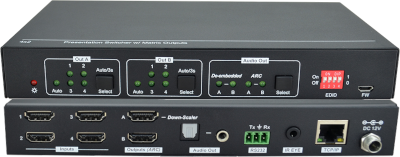 SCU42 ::: เครื่องสลับสัญญาณแบบแมทริกซ์ เข้า 4 ช่อง ออก 2 ช่อง